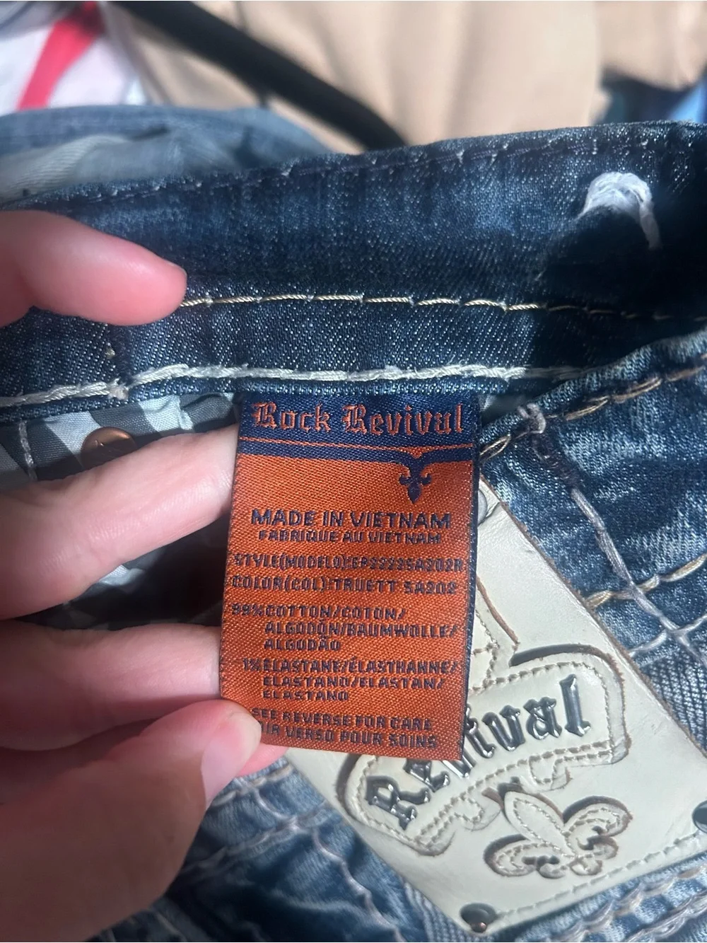 Rock Revival Slim Taper Jeans Men’s 31 Heavy Stitch